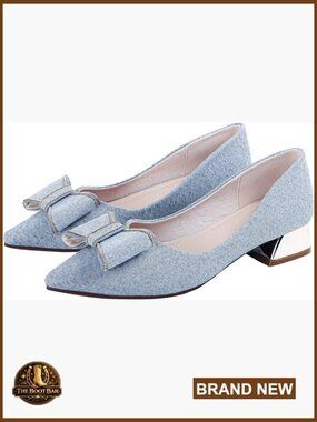 Low Block Chunky Heels Pointed Toe Closed Toe Work Pumps Slip On Comfort Dress
